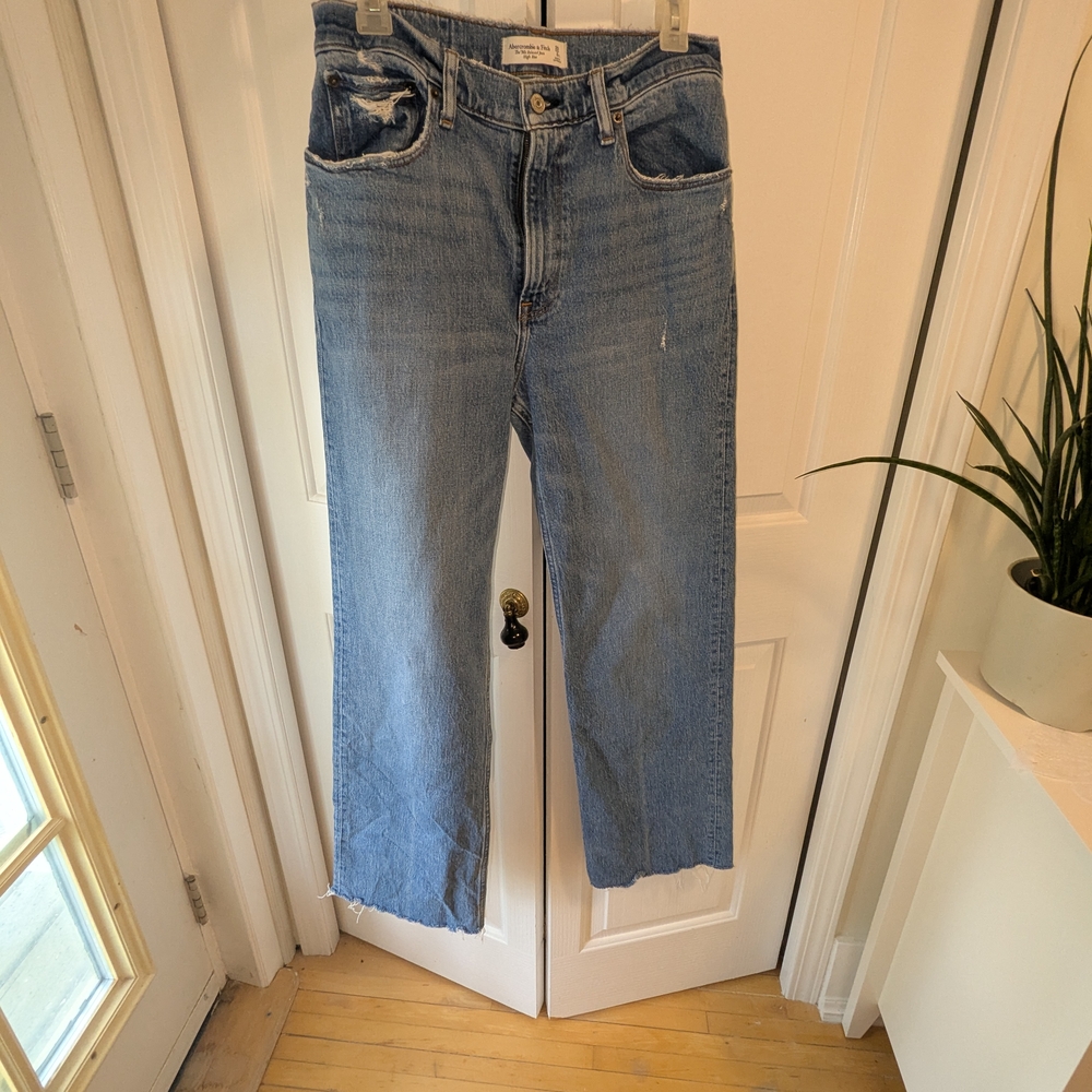 Abercrombie & Fitch Blue Straight Leg Jeans with Classic Style